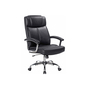 BOMBUS Kancelárske kreslo čierna koža 150kg Čierna