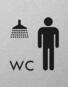 Štítok na dvere strieb.mat. 7x9cm Picto / WC + SPRCHY muži Strieborná