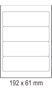 Print etikety biele A4 Biela, 4, 192 x 61