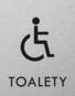 Štítok na dvere strieb.mat. 7x9cm Picto / TOALETY pre vozíčkárov