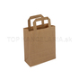 Papierová taška s plochou rúčkou 22x10x28cm  Hnedá