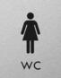 Štítok na dvere strieb.mat. 7x9cm Picto / WC ženy Strieborná