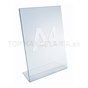 Plexi stojan tvaru L šikmý na výšku A4, priehľadná