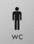 Štítok na dvere strieb.mat. 7x9cm Picto / WC muži Strieborná