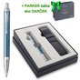 Parker IM Premium modré rastr. pero so str. klipom CT BP, darčeková kazeta.. Modrá