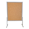 TCC1512ALP/MD Informačná korková tabuľa, paraván + kolesá 120x150x189cm