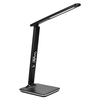 WO45B Led stolová lampa s displejom 9W, čierna imitácia koža