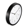 Nástenné hodiny Hama Santorini 30 cm, tichý chod, teplomer/vlhkomer, čierne 185885