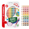 Farebné ceruzky trojhranné pre pravákov STABILO EASYcolors 12 ks + strúhadlo