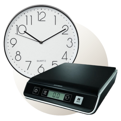 Váhy elektronické, hodiny
