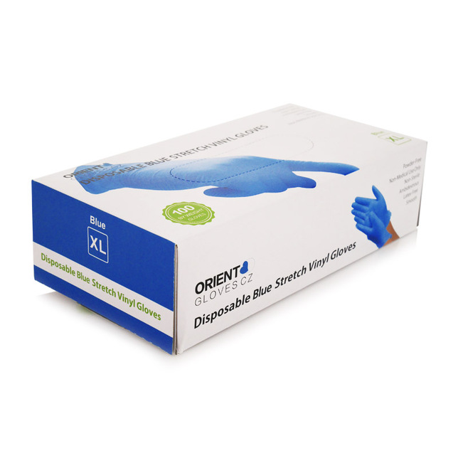 Rukavice z vinylu modré velkosť XL bal.100ks
