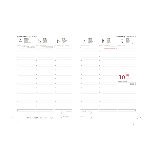 FLIP diár týždenný A5 šedo/šedý 2026 DFL423-7-26