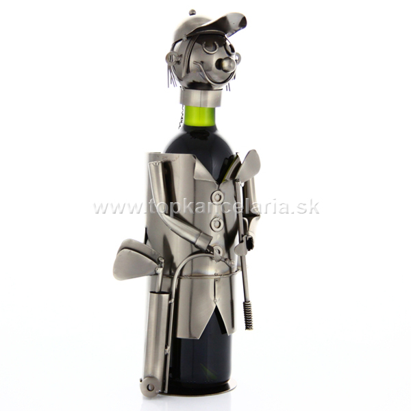 96937 Kovový stojan na víno, motív golfista