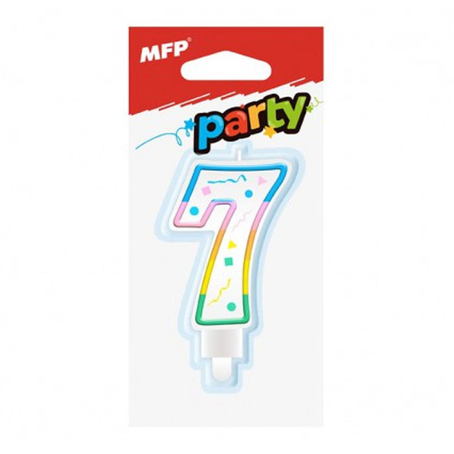 Sviečka tortová číslo 7 dúhová 8800060