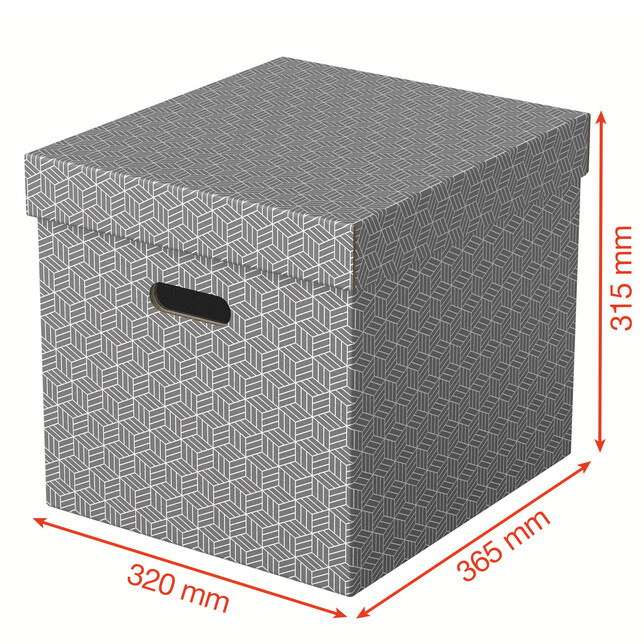 628289 Úložný box kocka šedá 3ks Esselte Home s úchytom