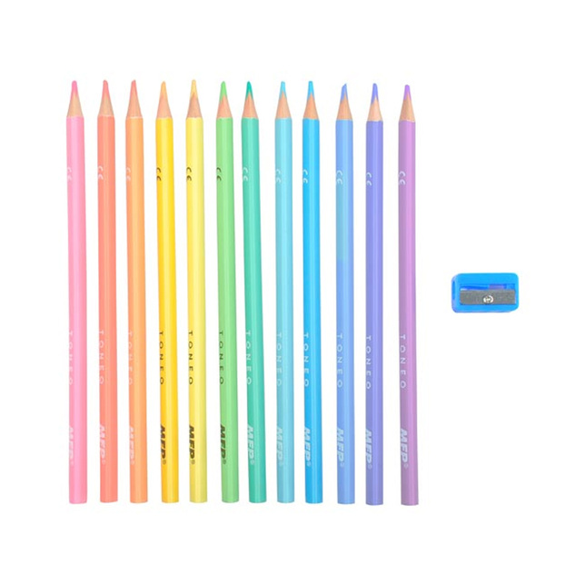 Farebné ceruzky pastelové s orezávačom MFP TONEO 12ks 6300621
