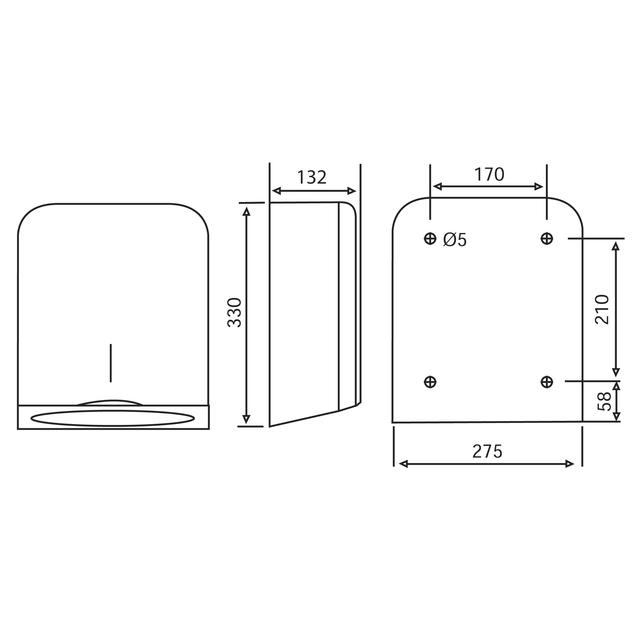 988366 Tálca hajtogatható törlőkendők számára, rozsdamentes acél
