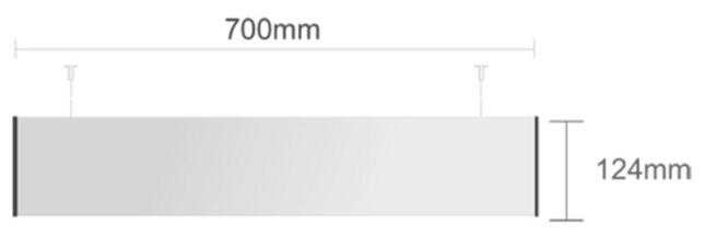 Su105/BL závesná tabuľa 700x124mm DeSign Economy