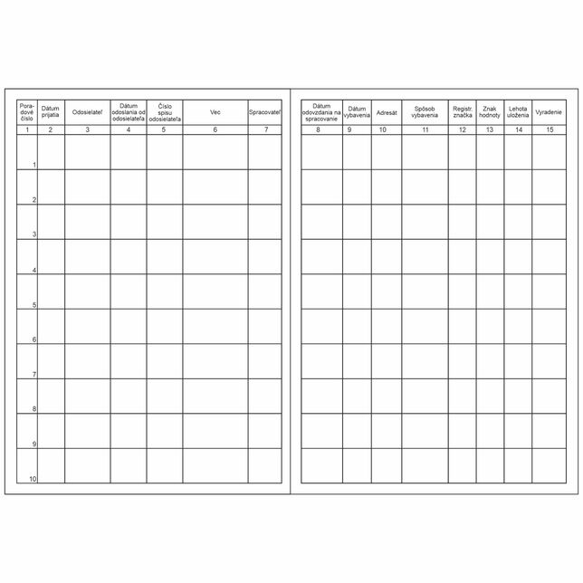 031 Registratúrny denník A4/96 listov