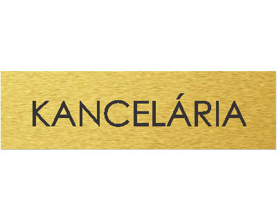 Štítok na dvere zlat.mat. 4x14cm text / KANCELÁRIA