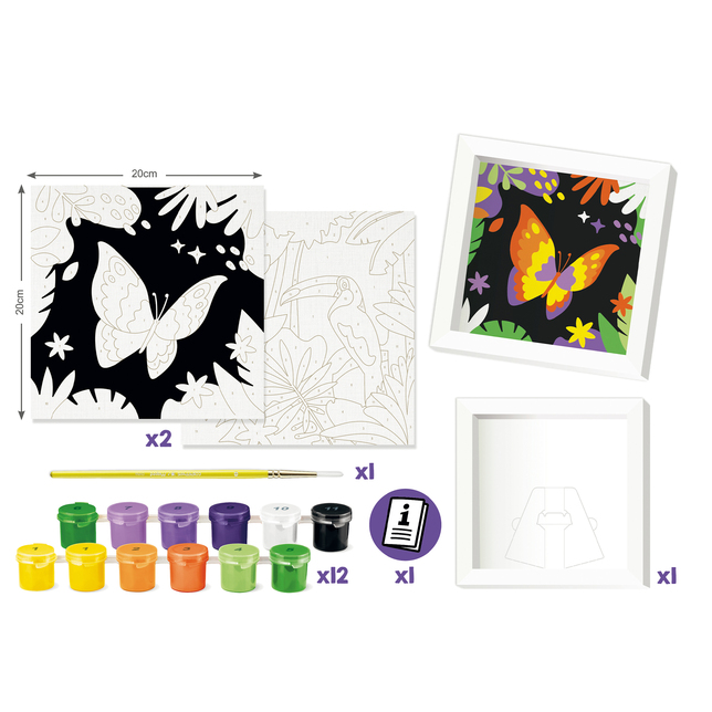 Kreatívna súprava Maped Paint by number tukan a motýľ