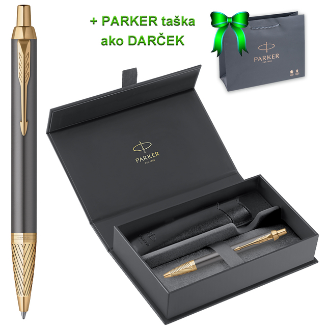 Parker IM Premium Arrow šedé pero GT BP +darčeková kazeta s purdrom