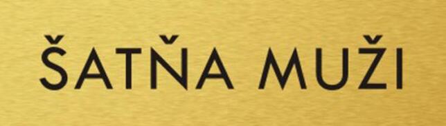 Štítok na dvere zlat.mat. 4x14cm text / ŠATŇA MUŽI