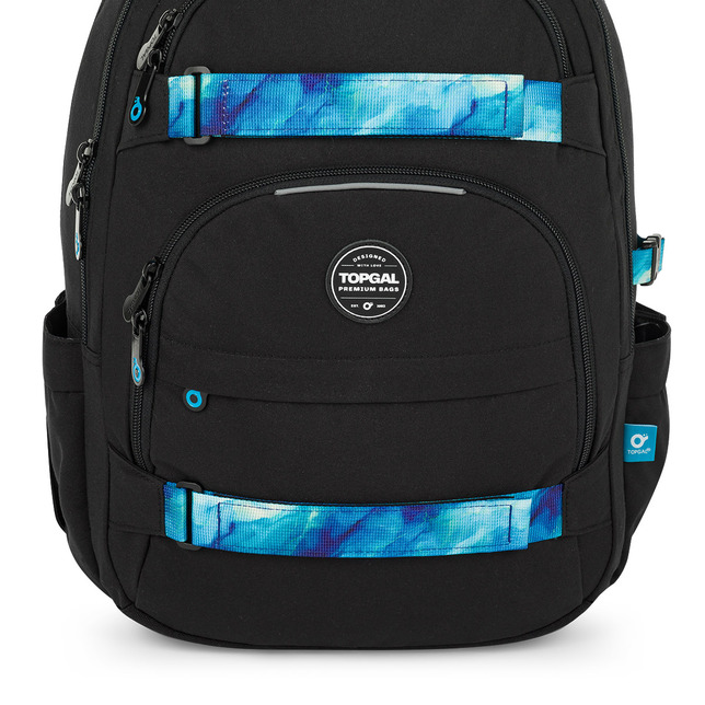 Študentský batoh Topgal VIKI čierny s modrými popruhmi 25037