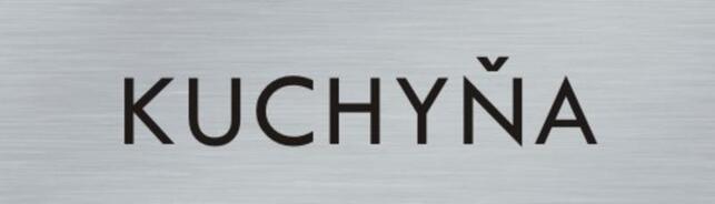 Štítok na dvere strieb.mat. 4x14cm text / KUCHYŇA