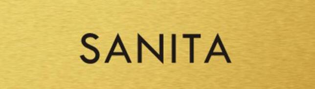 Štítok na dvere zlat.mat. 4x14cm text / SANITA
