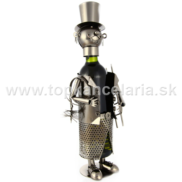 97992 Kovový stojan na víno, motív kominár