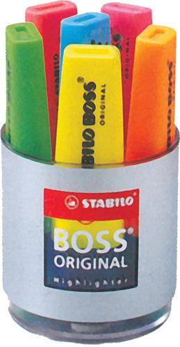 7006 Stabilo BOSS Original sada 6 ks zvýrazňovačov+pohár /2 - 5 mm