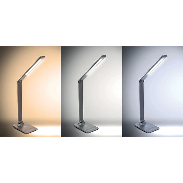 WO55G Led stolová lampa s dotykovým nabíjaním 10W, hliník