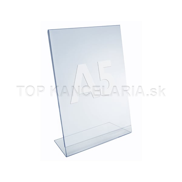 Plexi stojan tvaru L šikmý na výšku