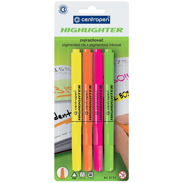 Zvýrazňovače Centropen 8722