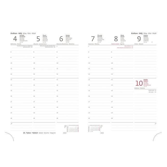 PRINT POP diár týždenný A5 oranžový 2026 DPP423-10-26