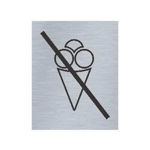 Štítok na dvere strieb.mat. 7x9cm Picto / Zákaz vstupu so zmrzlinou