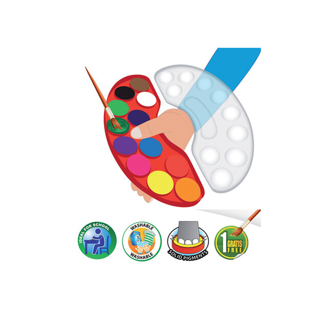 Vodové farby Kores Akuarellos 12 farieb, pr. 30mm