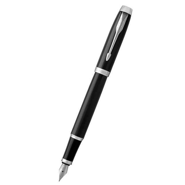 Parker IM lesklé čierne plniace pero zo strieb. klipom CT FP