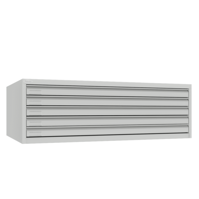 SRM100e zásuvková skriňa na vodorovné ukladanie šedá RAL7035 42,5 x 131,5 x 92 cm