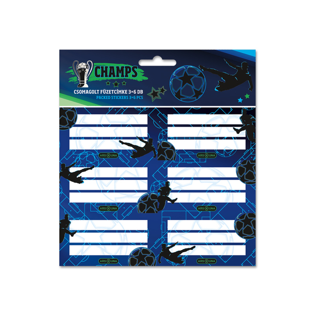 Štítky na zošity 3x6ks Champs