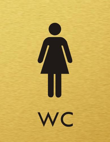 Štítok na dvere zlat.mat. 7x9cm Picto / WC ženy