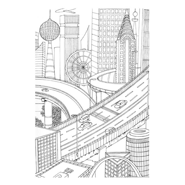 Omaľovánky antistresové A4 Mesto MFP 5301047