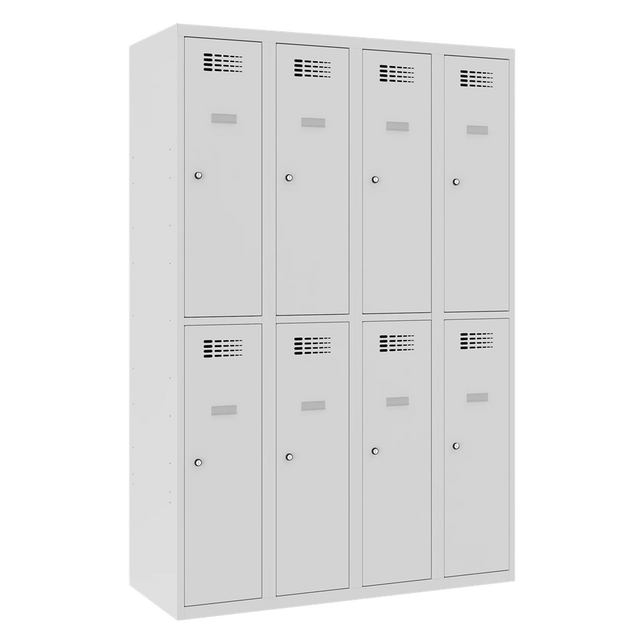 SUS342W Šatníková skriňa 8 uzamykateľnými priehradkami 180x120