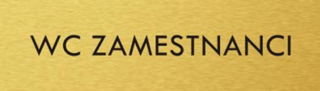 Štítok na dvere zlat.mat. 4x14cm text / WC ZAMESTNANCI