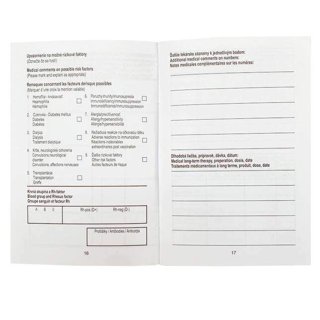 619 Medzinárodný očkovací preukaz