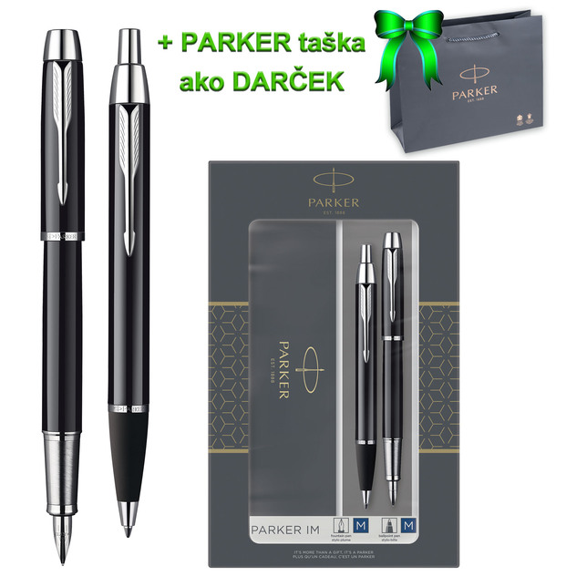 Parker IM Black perá so strieb. klipom CT FP+BP, darčekový obal