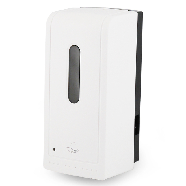 Stojan s dávkovačom na dezinfekciu rúk s poličkou