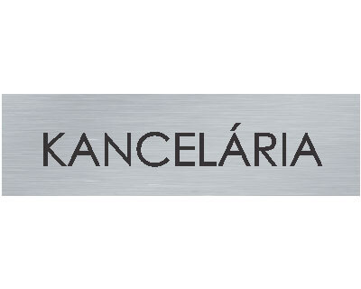 Štítok na dvere strieb.mat. 4x14cm text / KANCELÁRIA