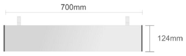 Su106/BL závesná prídavná tabuľa 700x124mm DeSign Economy